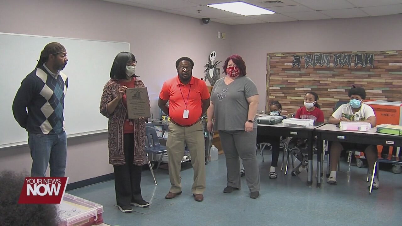 Vickie Shurelds receives Teacher of the Year Award from Community Action Program
